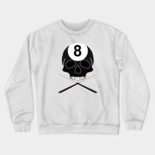 Eight Ball Skull with Crossed Cues Crewneck Sweatshirt